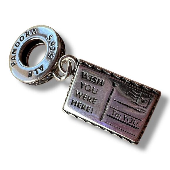 2020 Disney Parks Exclusive Pandora Postcard Castle Wish You Were Here Charm - Picture 3 of 6